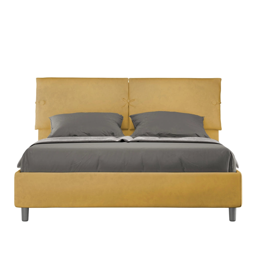 Letto Matrimoniale 160x210 cm con Rete e Contenitore Sleeper Ocra