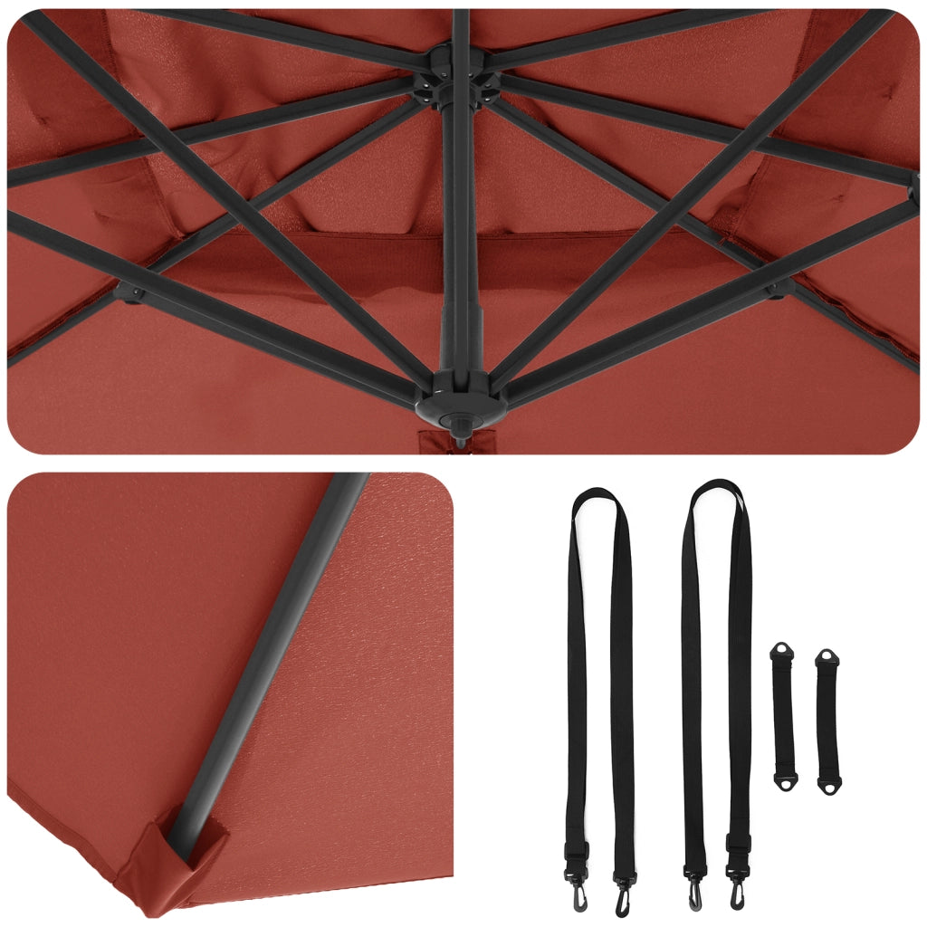 Ombrellone da Patio Terracotta Poliestere Grande