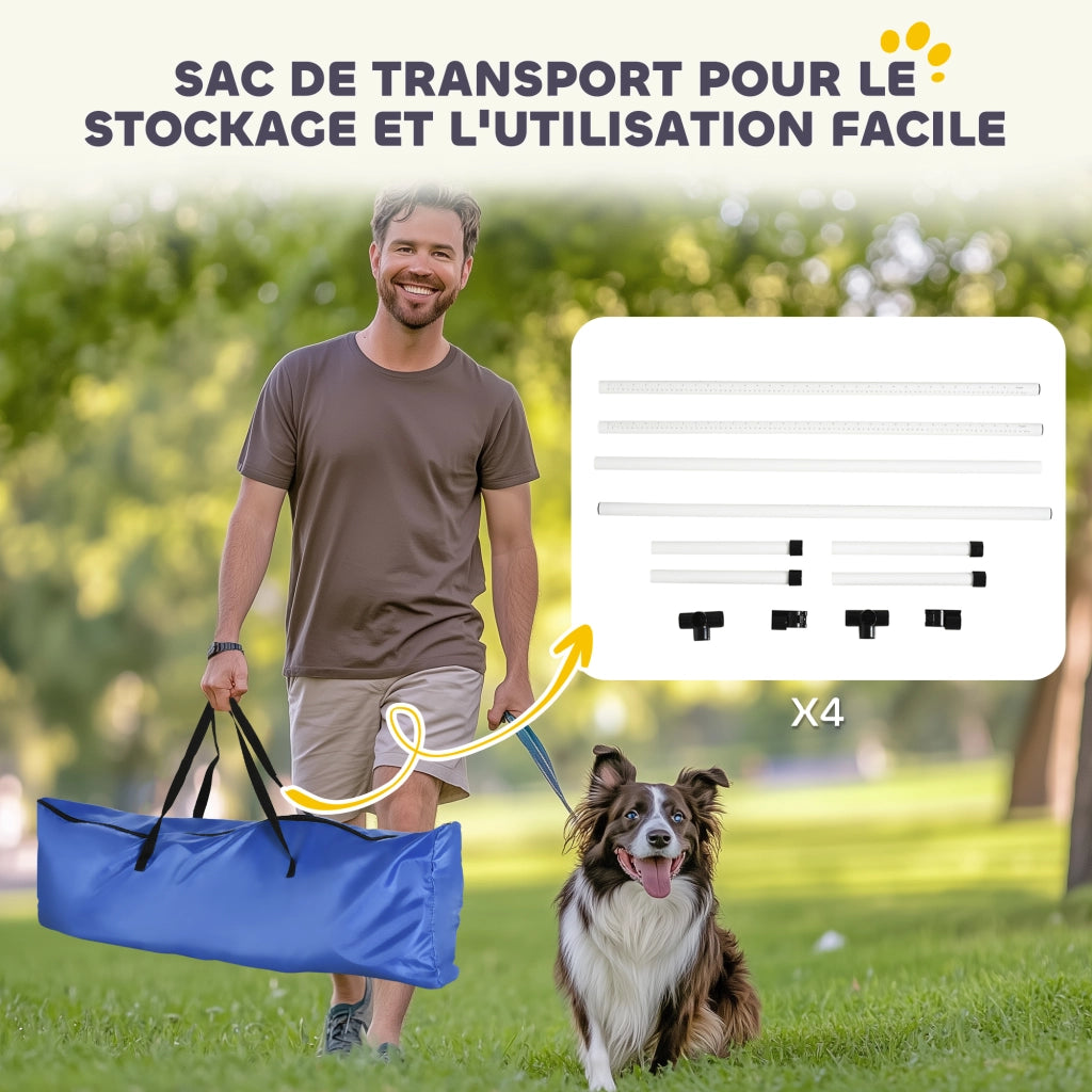 Set Agility per Cani ¨C zephmum ¨C 4 Ostacoli Regolabili in Plastica Bianco