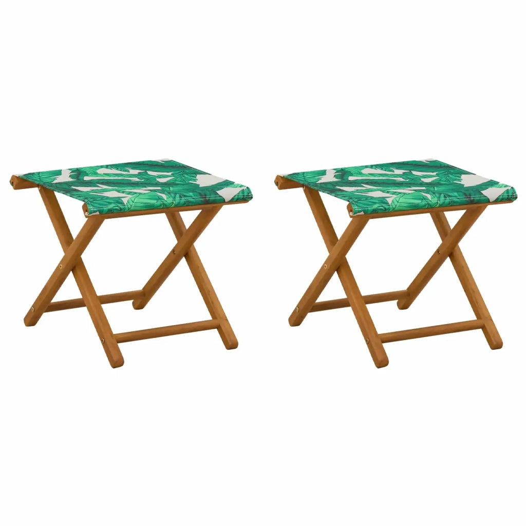 Lettino 2 pcs Legno di Eucalipto Massello Motivo a Foglie 42024901