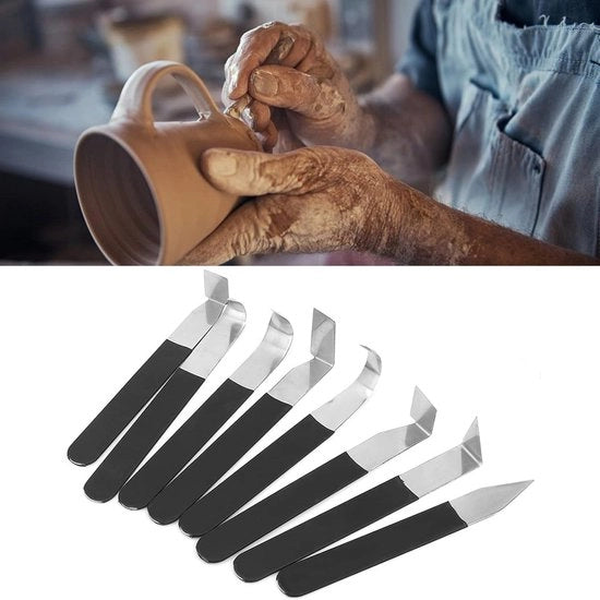 Set di modelli in metallo per la scultura, 8 pezzi, accessori per la lavorazione ceramica e plastica.