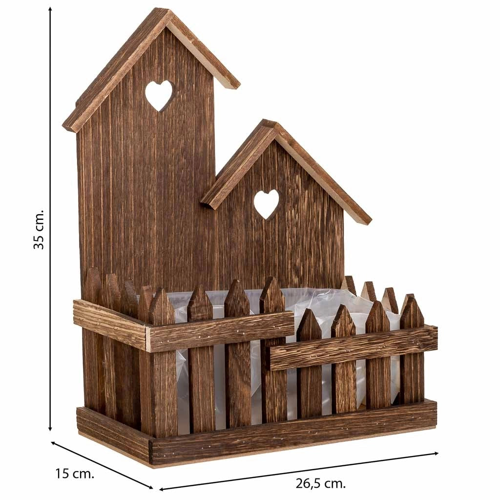 Supporto in legno marrone 26,5x15x35h