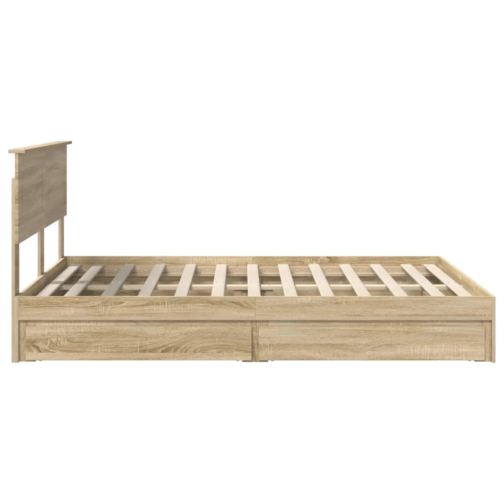 Letto con Contenitore con testiera Rovere Sonoma 140 x 200 cm 3408461