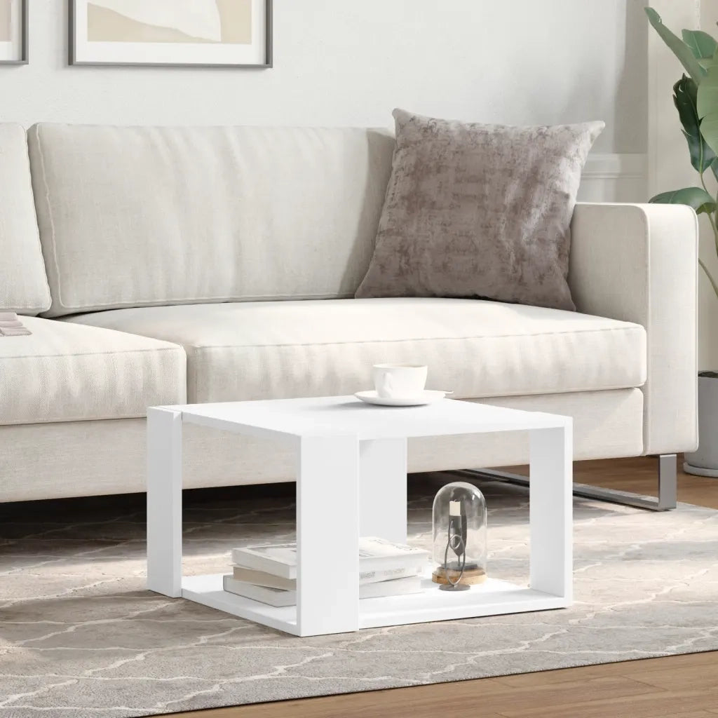 Tavolino da caffè bianco 51,5x51,5x30 cm in legno ingegnerizzato 848136
