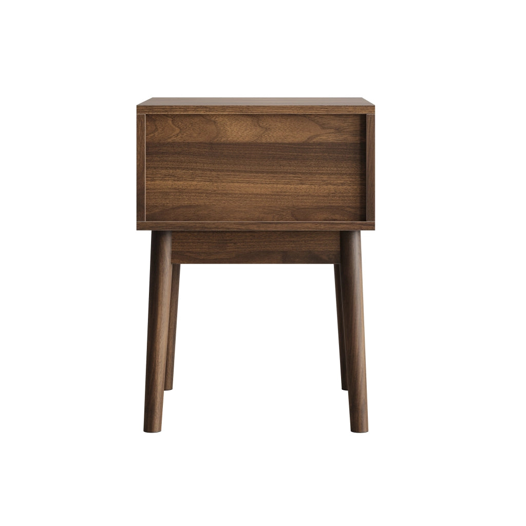 COMODINO 40 x 40 x 55 cm Noce con 2 cassetti