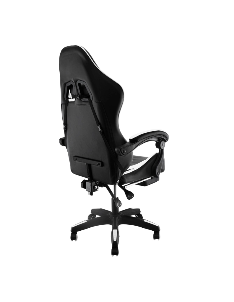 Sedia Gaming con Poggiapiedi in Similpelle Bianco