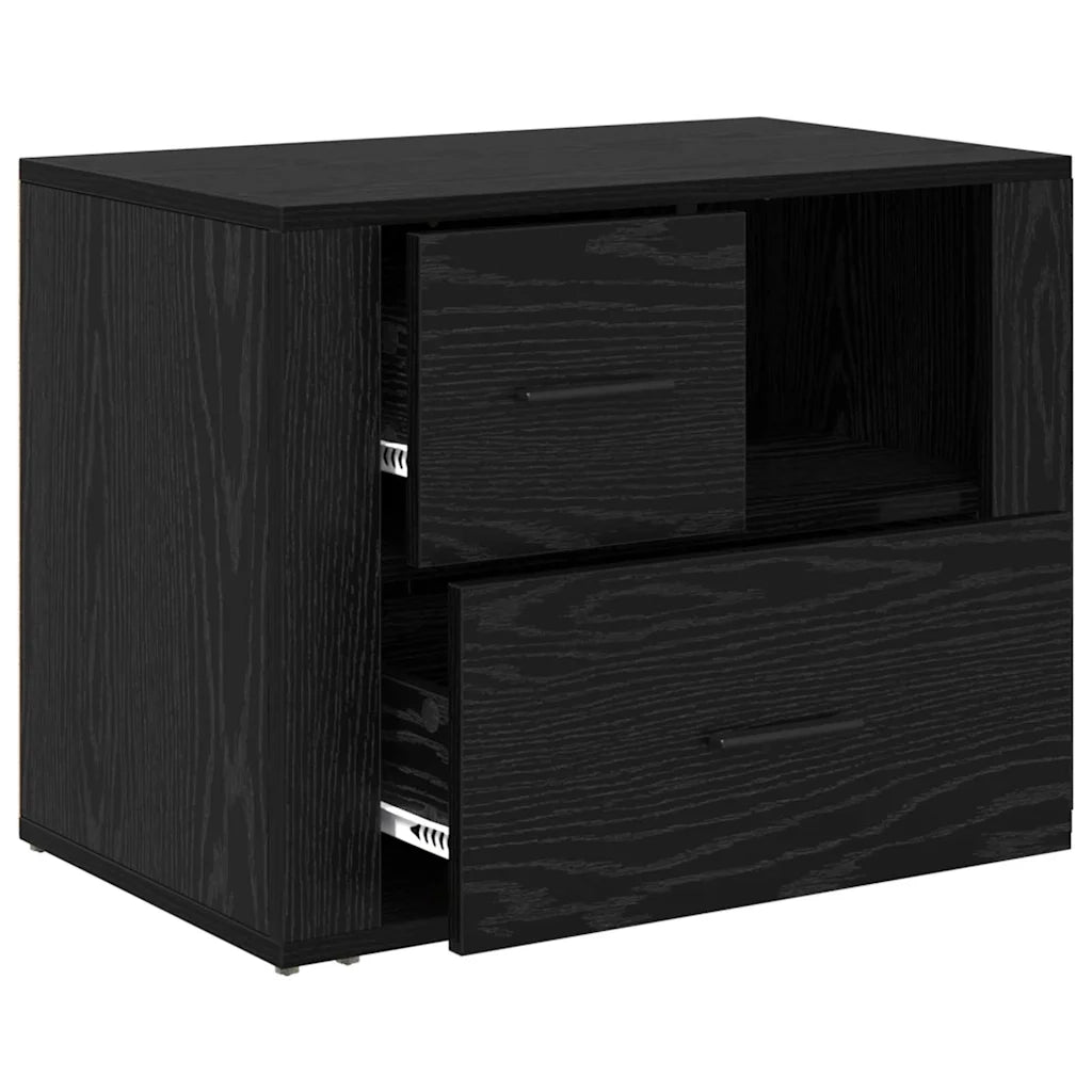 Armadio da Notte Rovere Nero 35 x 60 x 50 cm Legno multistrato