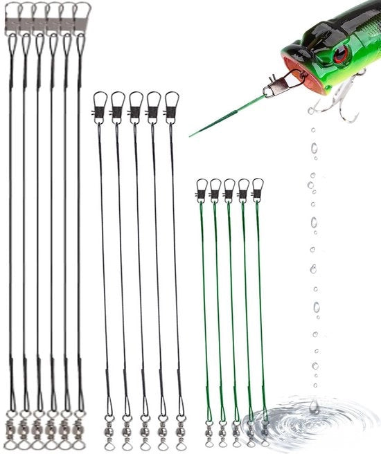 Set di 16 Stuken di Lame in Acciaio - 3 Dimensioni - Adatto per la Pesca del Merluzzo - Materiale Duraturo - Ideale per la Pesca - Spilla per la Pesca