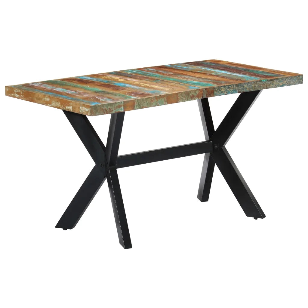 Tavolo da Pranzo 140x70x75 cm in Legno Massello di Recupero 247439