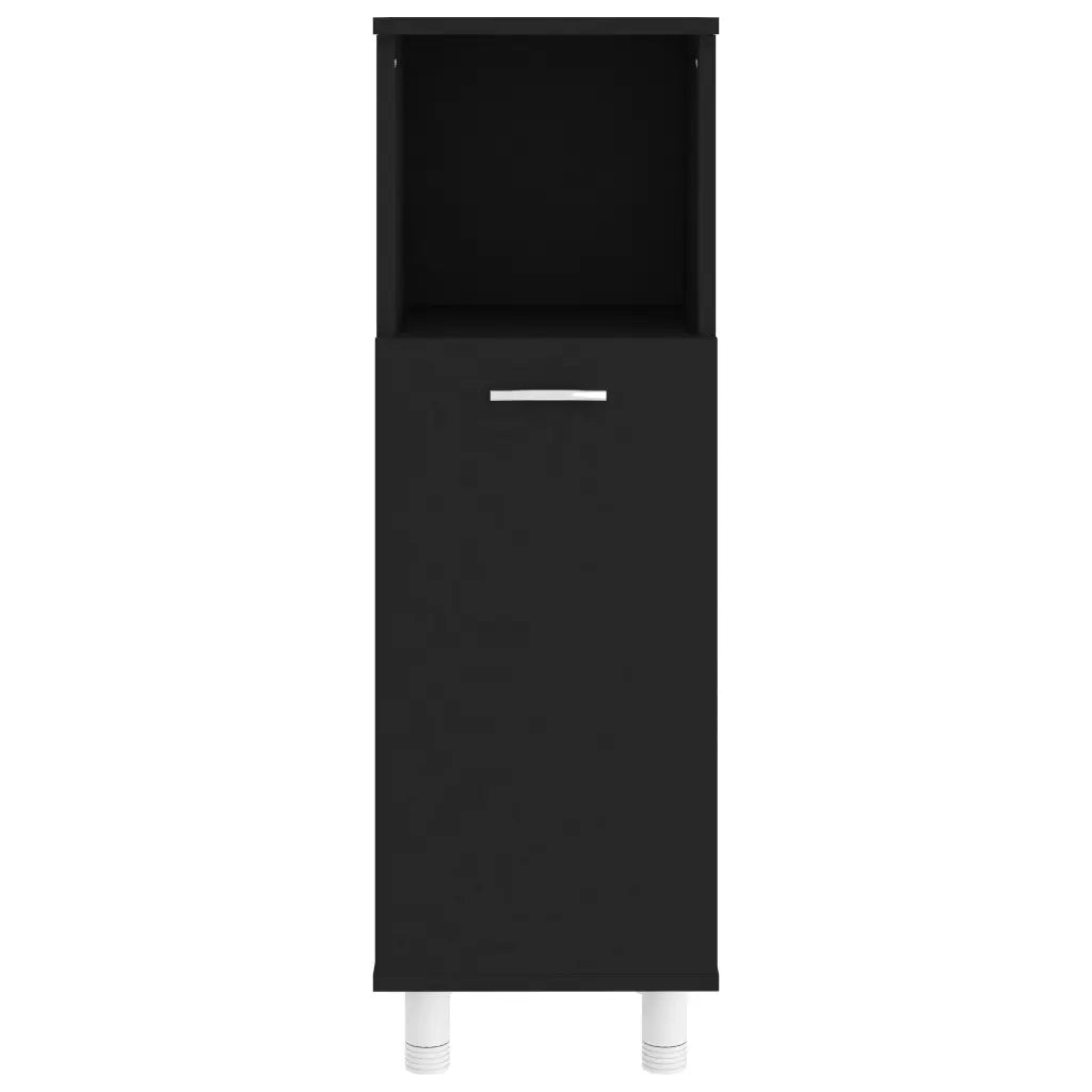 Armadio da Bagno Nero 30x30x95 cm in Truciolato cod mxl 52546