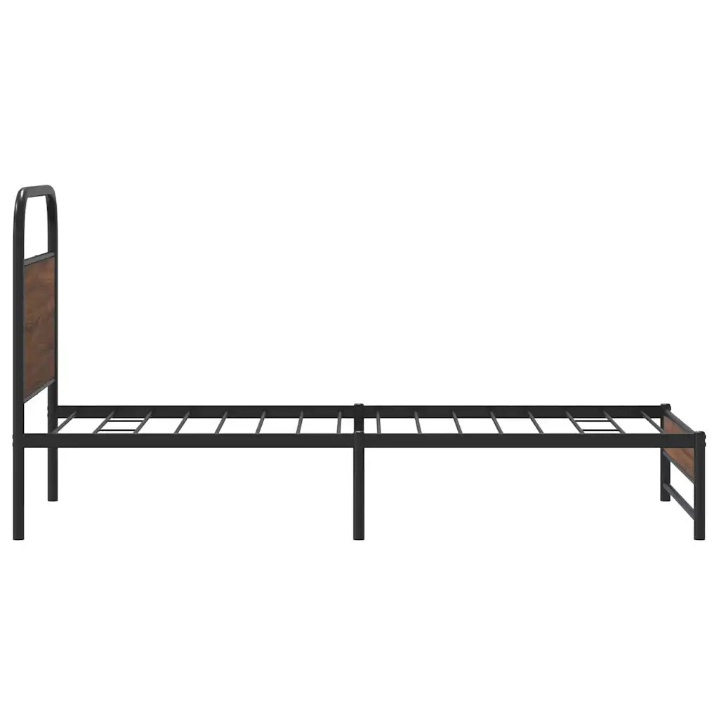 vidaXL Giroletto senza Materasso Rovere Marrone 90x200cm in Truciolato