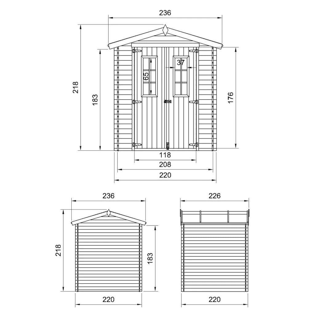 TIMBELA M369C Casetta da Giardino in Legno - 4,33 m2