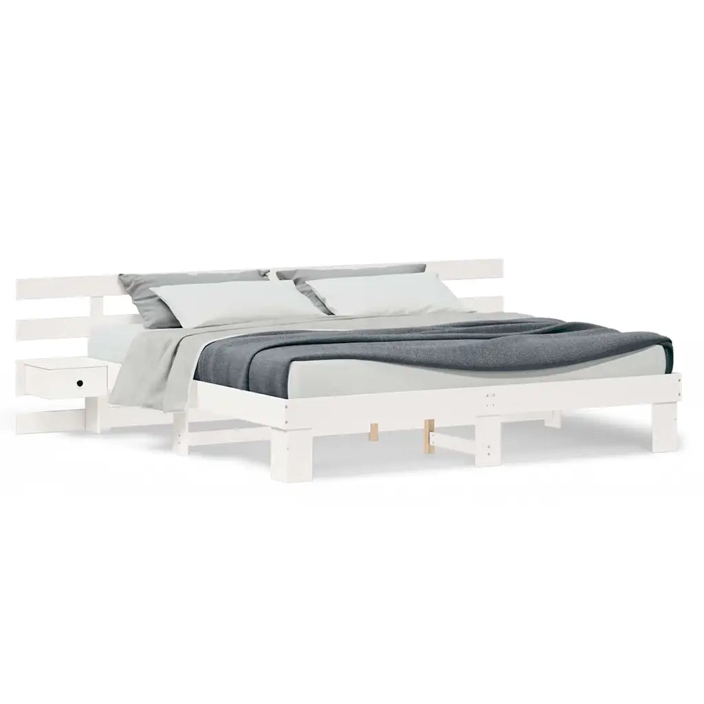 vidaXL Struttura del letto con cassetto Bianco legno