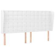 Testiera | Testata ad Orecchio Bianca 203x23x118/128 cm in Similpelle