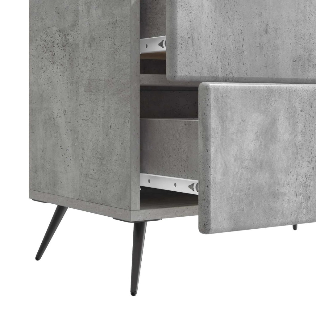 Armadio da Notte Grigio Cemento 62 x 34,5 x 47,5 cm 895468
