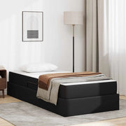 Letto con contenitore e materasso 2 pcs Nero Pelle 3399588