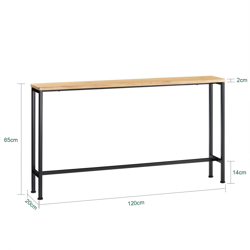 Tavolo da Consolle Vintage Tavolo da Ingresso Tavolo per Divano salvaspazio L120*P20*A65 cm Naturale FSB19-E