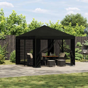 Gazebo 3 x 3 m Nero Poliestere e Acciaio 190 900334