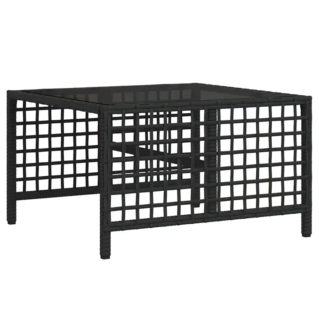 Set Divani ad Angolo 3 pz con Cuscini in Polyrattan Nero 365443