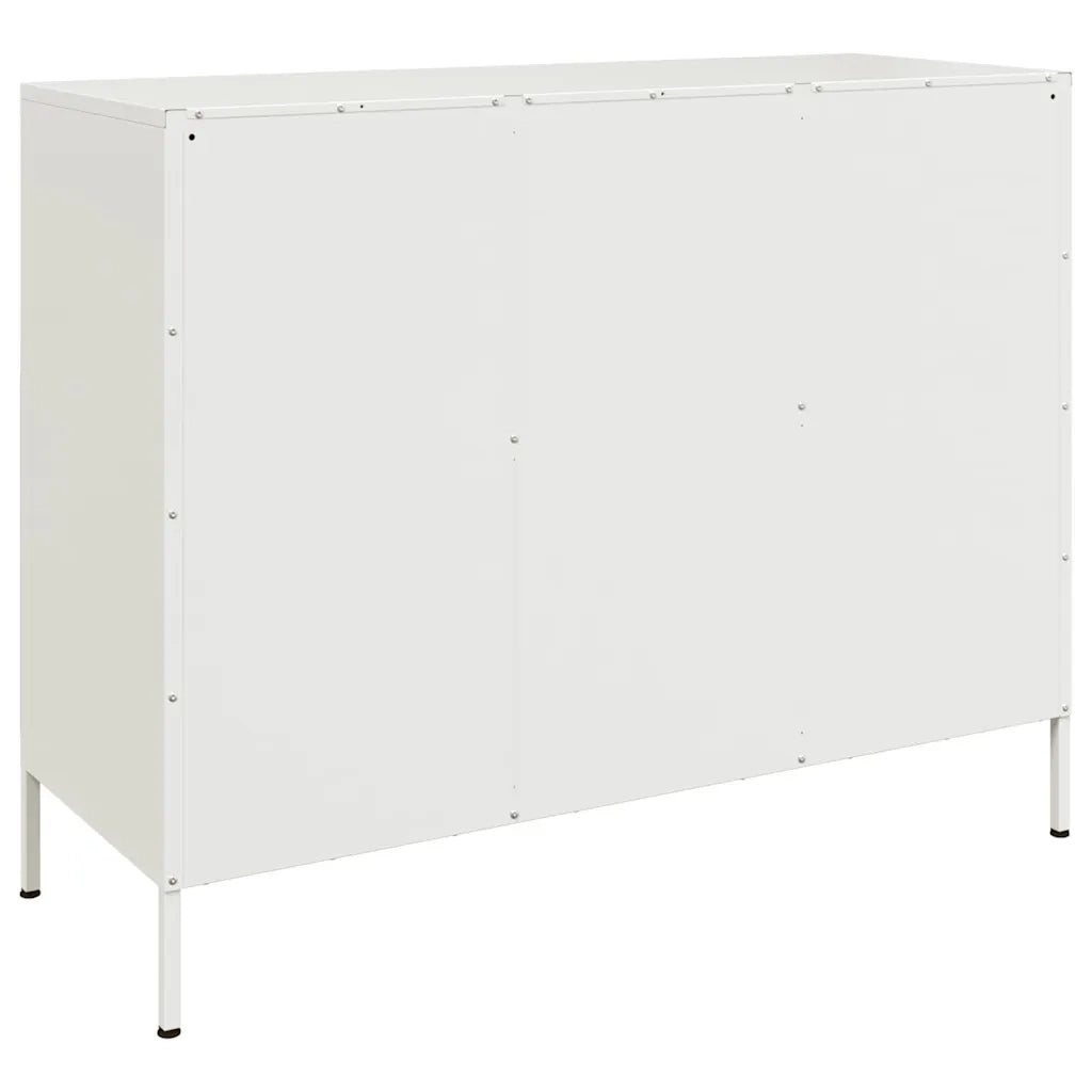 Credenza-Buffet-Armadio da cucina Bianca 100,5x39x79 cm in Acciaio