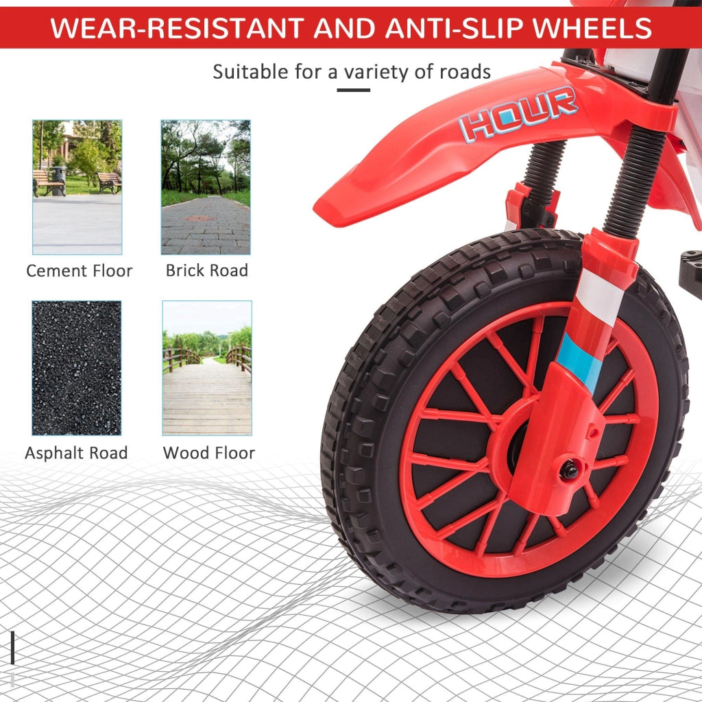 Moto Elettrica per Bambini 6V Motocross Rossa