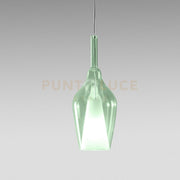 OFELIA S/12 - VETRO VERDE TRASPARENTE E PORTALAMPADA BIANCO 1 LUCE ATTACCO G9 CAVO TRASPARENTE SENZA BASE DI ATTACCO D.18,5CM H.47,5M