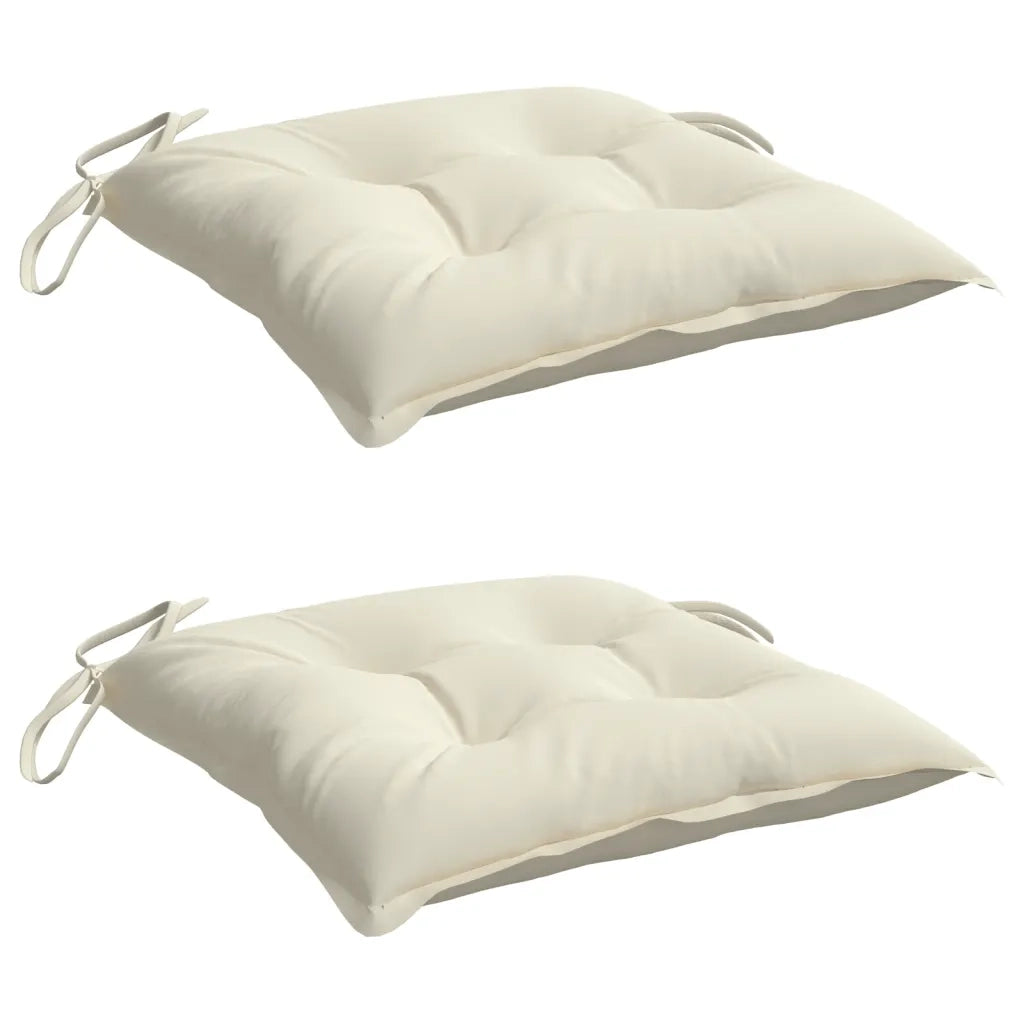 Cuscini per Sedia 2 pz Bianco Crema 50x50x7cm in Tessuto Oxford 314902