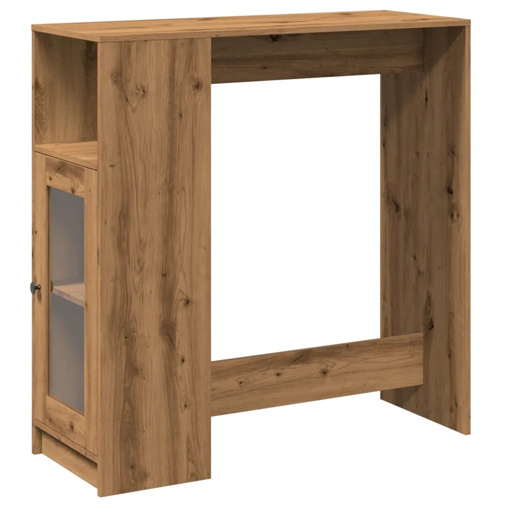 vidaXL Tavolo Bar con Rastrelliera Rovere 101x40x103,5 cm Multistrato