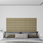 Testiera da Parete 12 pcs Cappuccino 60 x 15 cm Pelle Sintetica 42046515