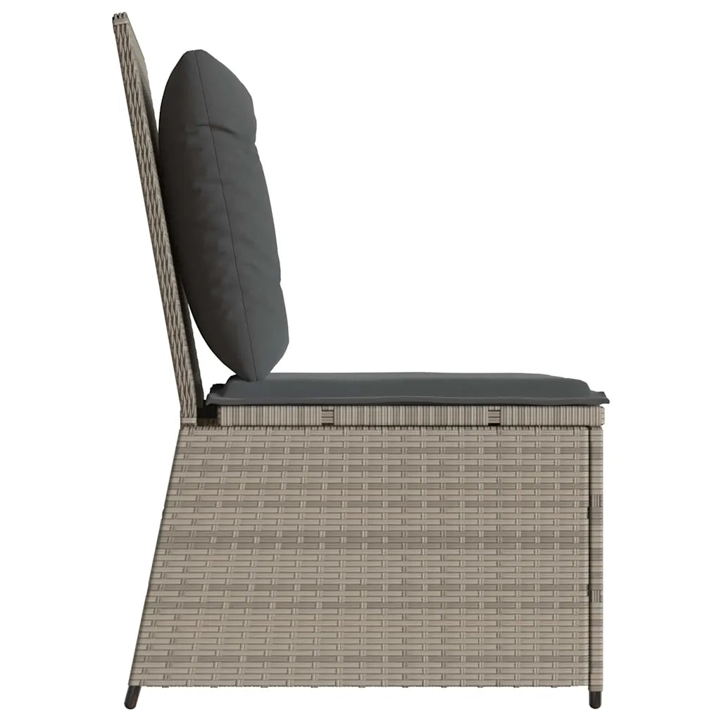 vidaXL Divano da giardino con cuscino Grigio chiaro Poly Rattan