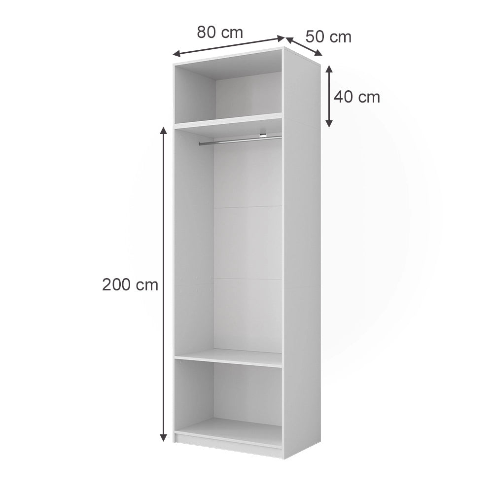 Armadio Elmo Bianco 80 x 50 cm Set di 2 Vicco