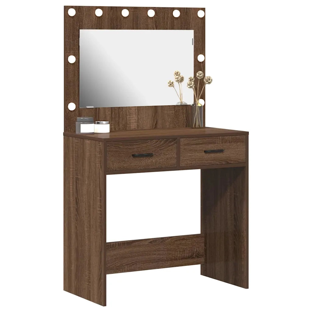 Tavolo da Trucco con cassetto Rovere Marrone 78,5 x 41 x 135 cm