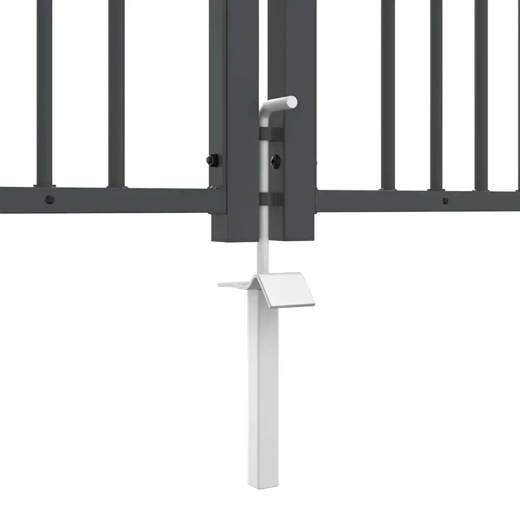 Cancello con Punta a Lancia KAMPEN 305 x 150 cm Acciaio Grigio 42009045