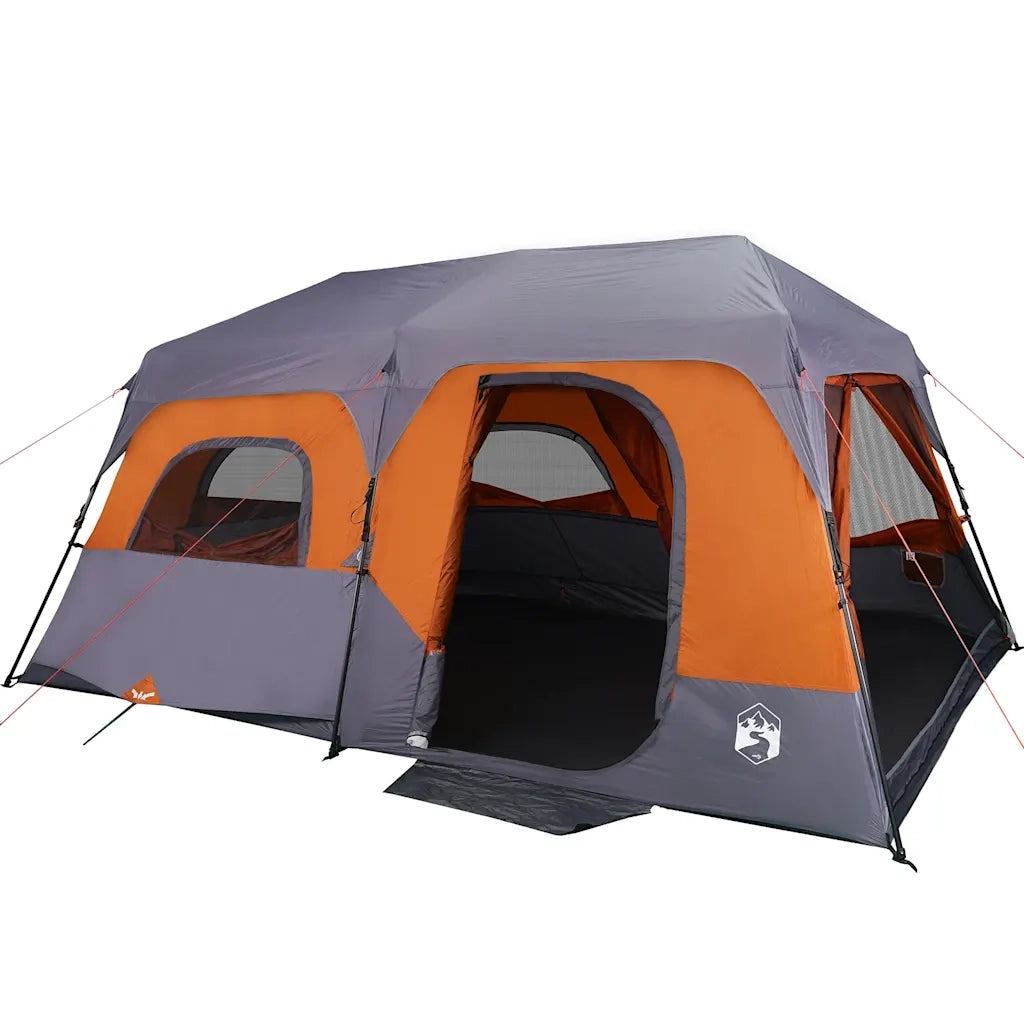 Tenda Campeggio 9 Persone Grigio e Arancione Impermeabile 94300