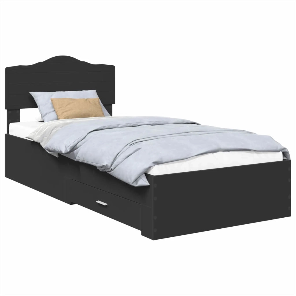 Struttura del letto Nero 70 x 190 cm Legno multistrato