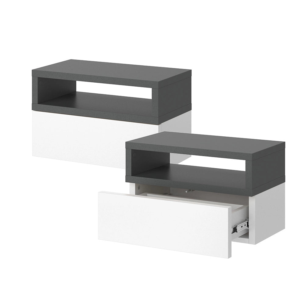 Vicco Comodino camera da letto Antracite 45 x 28 cm Set di 2