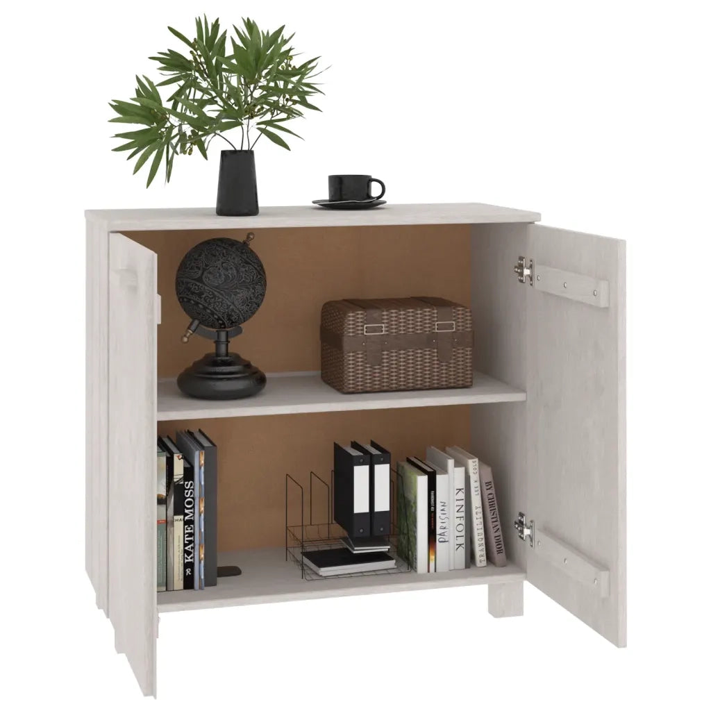Credenza Bianca 85x35x80 cm in Legno Massello di Pino cod mxl 19218