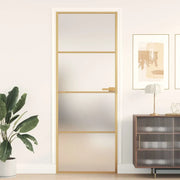 Porta Interni Sottile Oro 76x201,5cm Vetro Temperato Alluminiocod mxl 83813