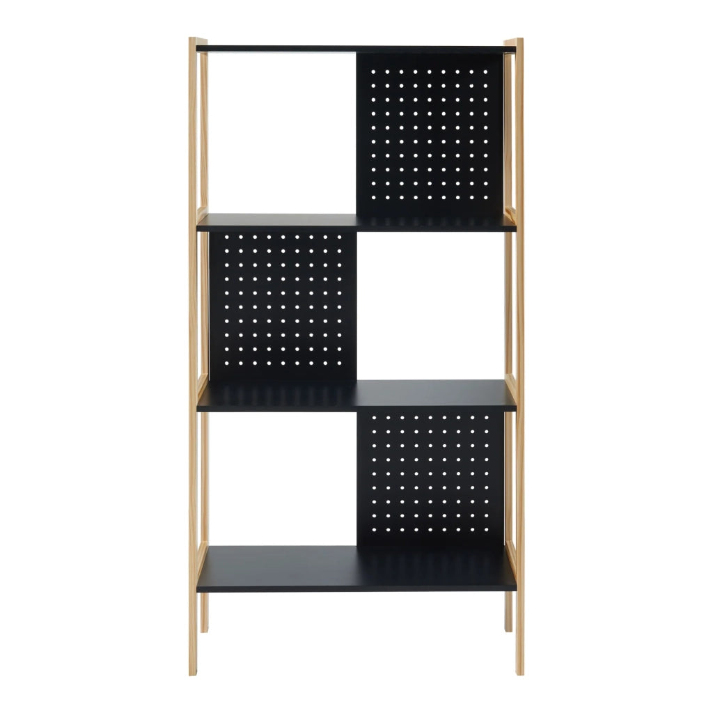 Libreria autoportante in MDF a 3 ripiani 120 x 63 x 28 cm nera 03_0008982
