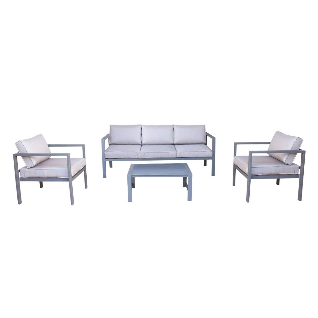 Salotto da Giardino 4 posti in Alluminio cm 184x70x64 - LEX