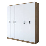 Armadio Camera da Letto Postua, Guardaroba Grande Appendiabiti, 180x191h cm Bianco