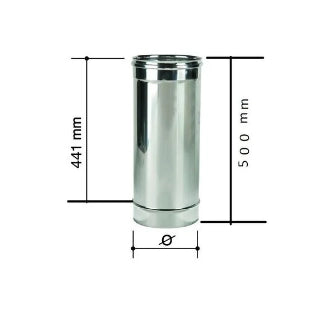 CANNA FUMARIA TUBO ACCIAIO INOX AISI 304 Monoparete  1 mt  -TUTTE LE MISURE- ø180