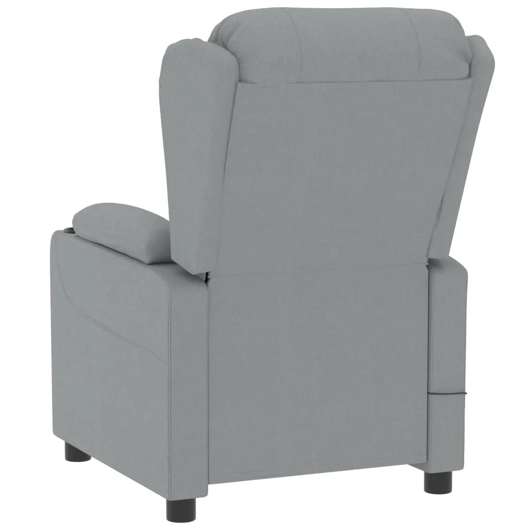 Poltrona Elettrica Reclinabile Grigio Chiaro in Tessuto 3098777