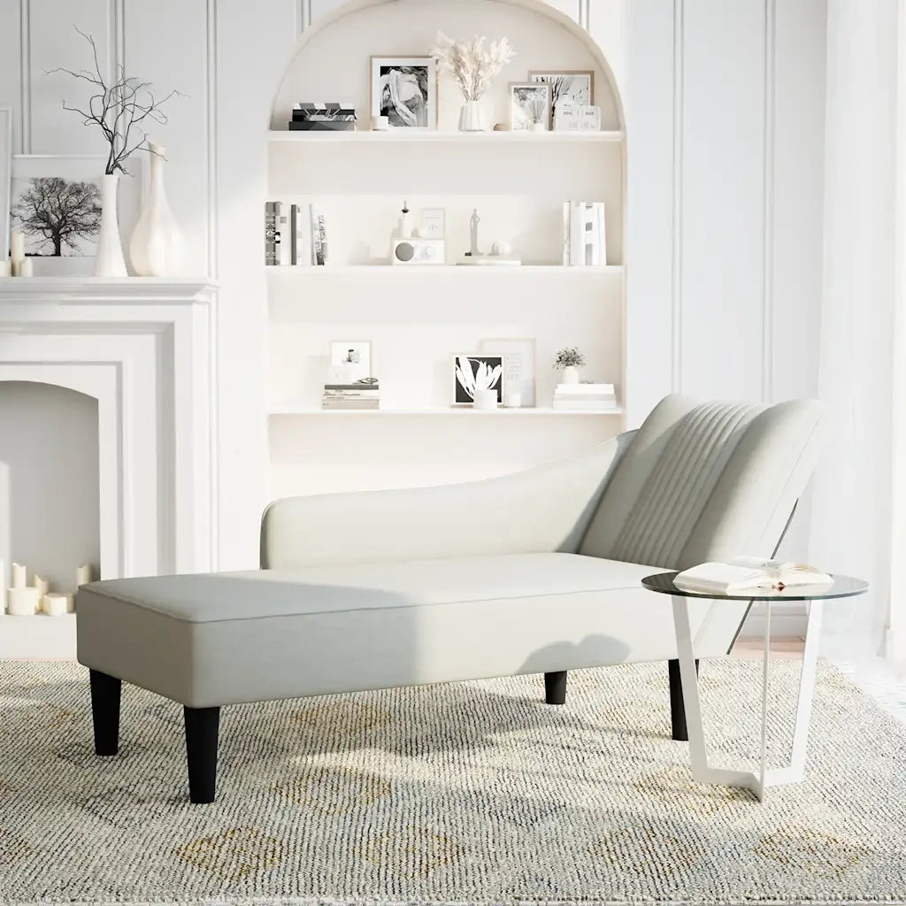 Sdraio con Bracciolo Destro in Velluto Grigio Chiaro CFW5521051