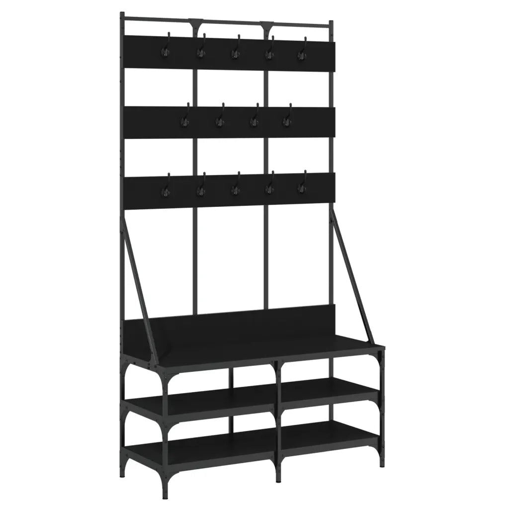 Appendiabiti con Porta Scarpe Nero 100x40x184 cm CFW2798397