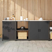 Set di Stoccaggio per Cucina con lo scaffale 3 pcs Nero 3392701