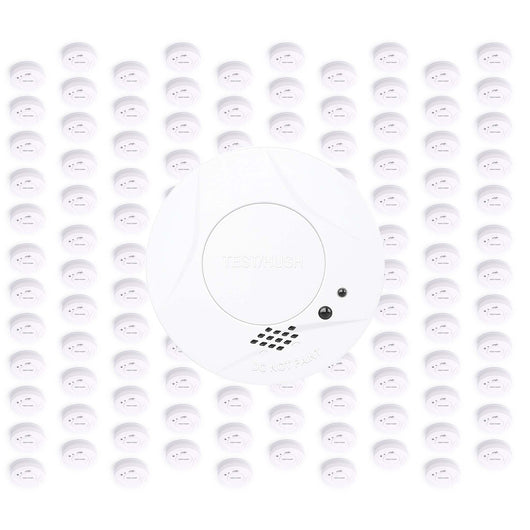 Set 120x Rilevatore di fumo con batteria fissa da 3 V, 10 anni senza manutenzione, allarme antincendio con funzione HUSH, sensore antifumo fotoelettrico affidabile con potenza sonora di 85 dB