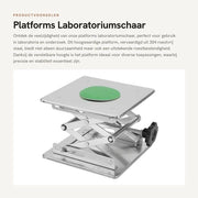 Scaletta Laboratorio in Acciaio Inossidabile - Piattaforma - Regolabile - Altezza 80-280 mm - Duraturo - 200 x 200 mm - Piattaforma di Elevazione