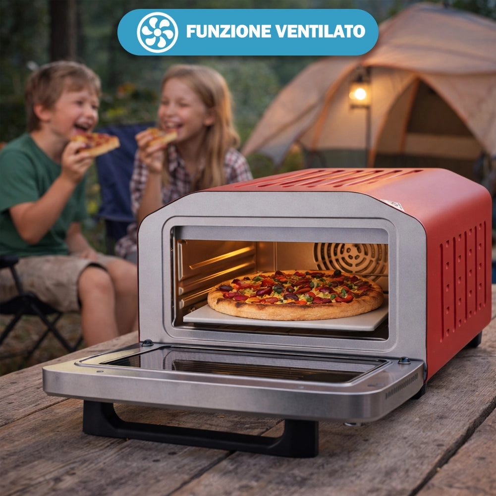Forno Pizza Multifunzione con Pietra Refrattaria e Griglia Funzione Grill 1700W