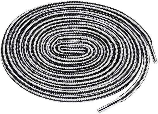 Viti tondi a tre colori per sneakers, Nero Bianco, 150cm di lunghezza